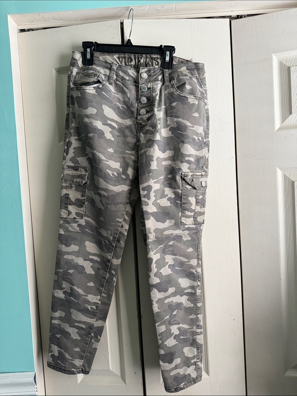 Women’s Camo Cargo Jeans - Button Front